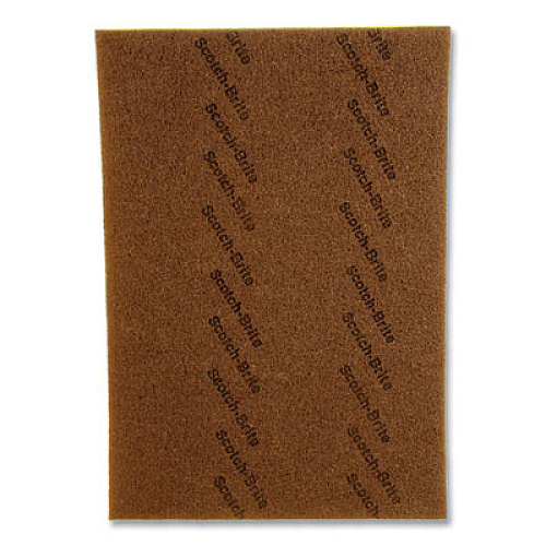 Scotch-Brite Clean and Shine Pad, 20 x 14, Brown/Yellow, 5/Carton (09555)