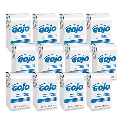 GOJO Premium Lotion Soap Refill, Waterfall Scent, 800 mL, 12/Carton (910612CT)