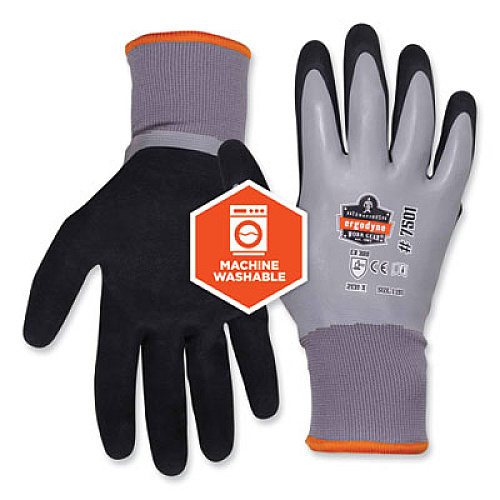 ergodyne ProFlex 7501 Coated Waterproof Winter Gloves, EN388: 2131X, 10" Long, Small, Gray, Pair (17632)