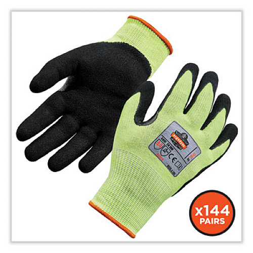 ergodyne ProFlex 7041-CASE ANSI A4 Nitrile Coated CR Gloves, EN388: 4X42D, 10" Long, Medium, Lime, 144 Pairs/Carton (17823)