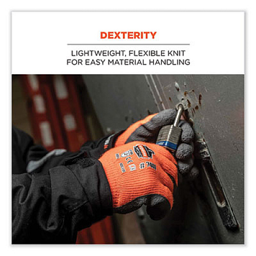 ergodyne ProFlex 7401-CASE Coated Lightweight Winter Gloves, EN388: 2131X, 10" Long, Medium, Orange, 144 Pairs/Carton (17893)
