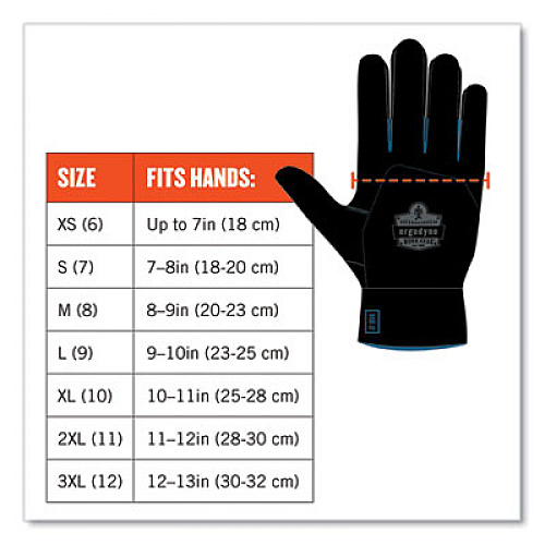 ergodyne ProFlex 7501-CASE Coated Waterproof Winter Gloves, EN388: 2131X, 10.5" Long, Large, Gray, 144 Pairs/Carton (17934)