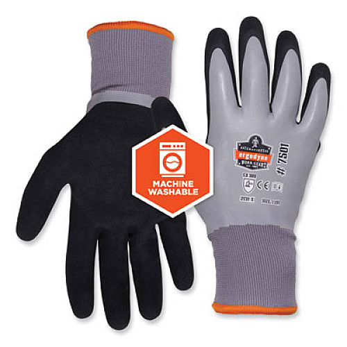 ergodyne ProFlex 7501-CASE Coated Waterproof Winter Gloves, EN388: 2131X, 11" Long, X-Large, Gray, 144 Pairs/Carton (17935)
