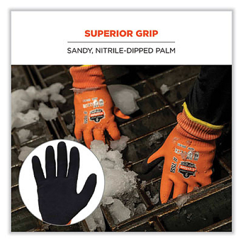 ergodyne ProFlex 7551 ANSI A5 Coated Waterproof CR Gloves, EN388: 4X43E, 10" Long, Medium, Orange, Pair (17673)