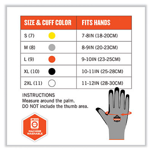 ergodyne ProFlex 7031-CASE ANSI A3 Nitrile-Coated CR Gloves, EN388: 4X42C, 9.5" Long, Medium, Gray, 144 Pairs/Carton (17883)