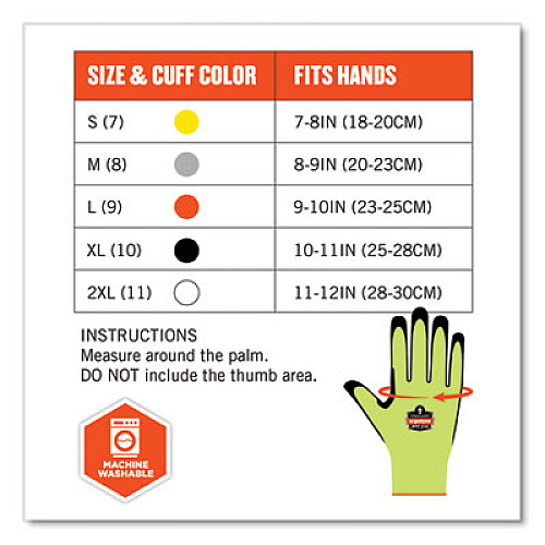 ergodyne ProFlex 7041-CASE ANSI A4 Nitrile Coated CR Gloves, EN388: 4X42D, 10" Long, Medium, Lime, 144 Pairs/Carton (17823)