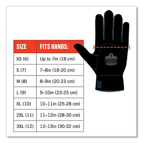 ergodyne ProFlex 7551 ANSI A5 Coated Waterproof CR Gloves, EN388: 4X43E, 11" Long, X-Large, Orange, Pair (17675)