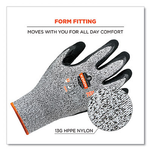 ergodyne ProFlex 7031-CASE ANSI A3 Nitrile-Coated CR Gloves, EN388: 4X42C, 10.5" Long, XX-Large, Gray, 144 Pairs/Carton (17886)