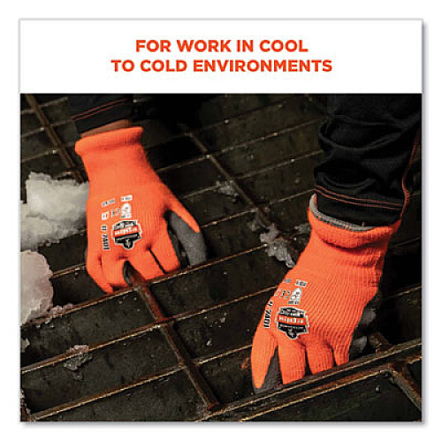 ergodyne ProFlex 7401-CASE Coated Lightweight Winter Gloves, EN388: 2131X, 11" Long, XX-Large, Orange, 144 Pairs/Carton (17896)