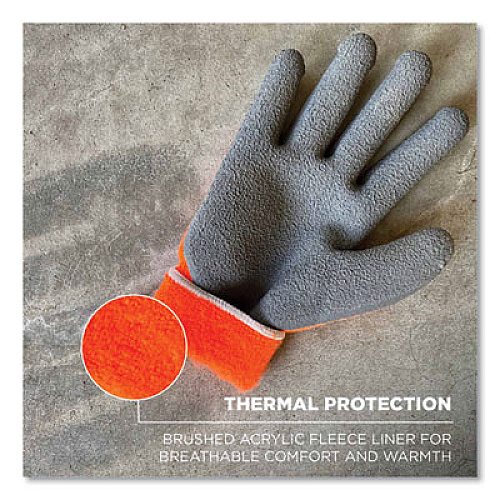 ergodyne ProFlex 7401-CASE Coated Lightweight Winter Gloves, EN388: 2131X, 11" Long, X-Large, Orange, 144 Pairs/Carton (17895)