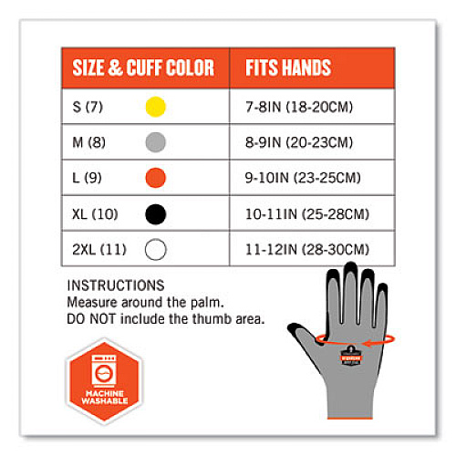 ergodyne ProFlex 7031-CASE ANSI A3 Nitrile-Coated CR Gloves, EN388: 4X42C, 9.5" Long, Small, Gray, 144 Pairs/Carton (17882)