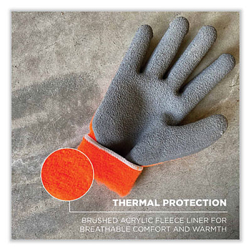 ergodyne ProFlex 7401-CASE Coated Lightweight Winter Gloves, EN388: 2131X, 11" Long, XX-Large, Orange, 144 Pairs/Carton (17896)