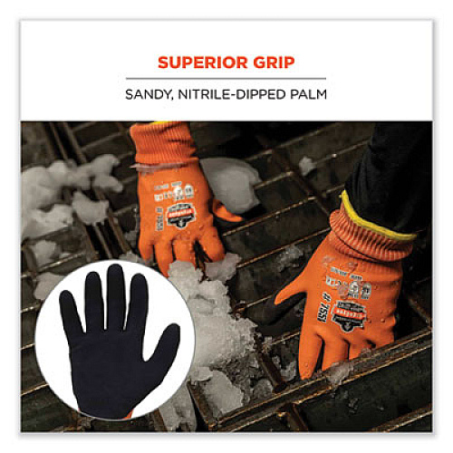 ergodyne ProFlex 7551 ANSI A5 Coated Waterproof CR Gloves, EN388: 4X43E, 11" Long, X-Large, Orange, Pair (17675)