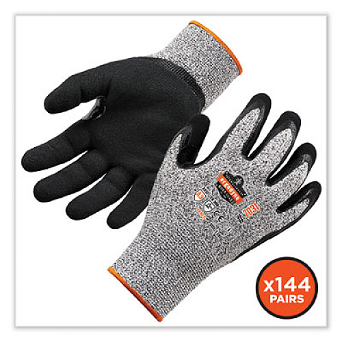 ergodyne ProFlex 7031-CASE ANSI A3 Nitrile-Coated CR Gloves, EN388: 4X42C, 10.5" Long, XX-Large, Gray, 144 Pairs/Carton (17886)