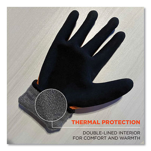 ergodyne ProFlex 7551-CASE ANSI A5 Coated Waterproof CR Gloves, EN388: 4X43E, 10.5" Long, Large, Orange, 144 Pairs/Carton (17994)