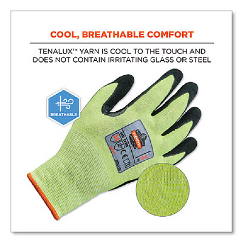 ergodyne ProFlex 7041-CASE ANSI A4 Nitrile Coated CR Gloves, EN388: 4X42D, 10" Long, Medium, Lime, 144 Pairs/Carton (17823)