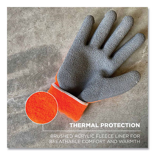 ergodyne ProFlex 7401-CASE Coated Lightweight Winter Gloves, EN388: 2131X, 10" Long, Medium, Orange, 144 Pairs/Carton (17893)