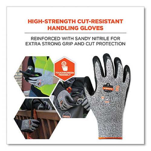 ergodyne ProFlex 7031-CASE ANSI A3 Nitrile-Coated CR Gloves, EN388: 4X42C, 10.5" Long, XX-Large, Gray, 144 Pairs/Carton (17886)