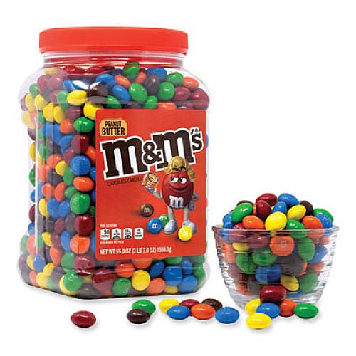M & M's Peanut Butter Milk Chocolate Candy Jar, 55 oz Jar (22002034)