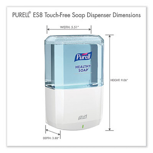 PURELL ES8 Soap Touch-Free Dispenser, 1,200 mL, 5.25 x 8.8 x 12.13, White (773001)