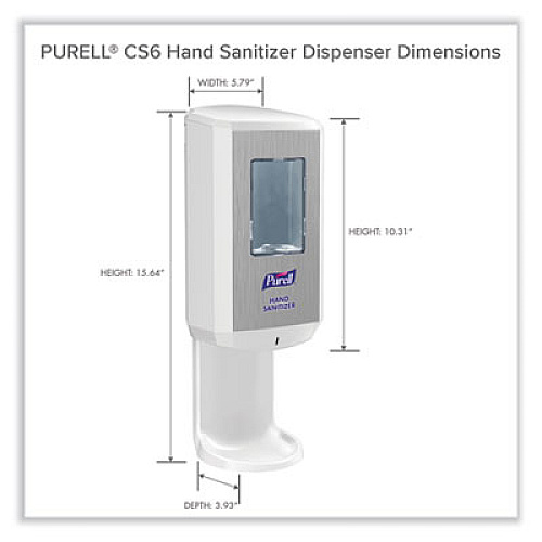 PURELL CS6 Hand Sanitizer Dispenser, 1,200 mL, 5.79 x 3.93 x 15.64, White (652001)