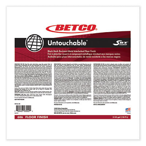 Betco Untouchable Floor Finish with SRT, 5 gal Bag-in-Box (606B500)