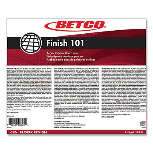 Betco Finish 101 Floor Finish, 5 gal Bag-in-Box (696B500)