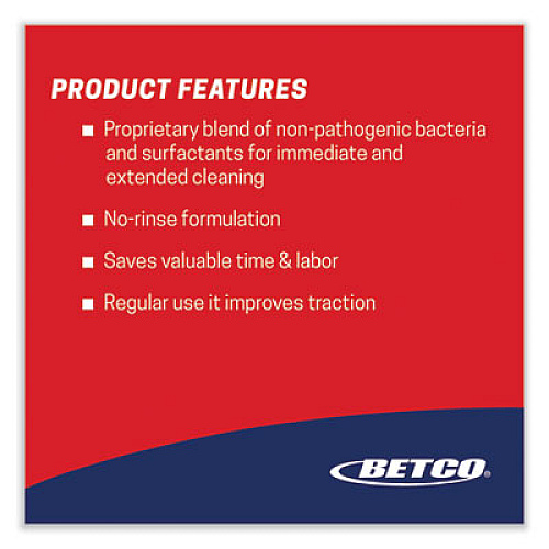 Betco BioActive Solutions No-Rinse Floor Cleaner, Rain Fresh Scent, 1 gal Bottle, 4/Carton (2580400)