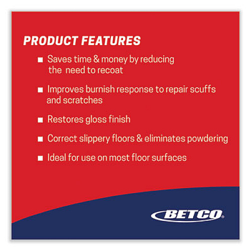Betco One Step Floor Restorer, Lemon Scent, 1 gal Bottle, 4/Carton (6180400)