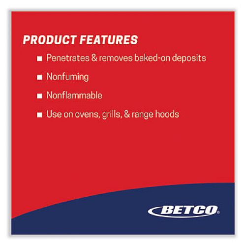 Betco Oven Fryer Grill Cleaner, Characteristic Scent, 1 gal Bottle, 4/Carton (10010400)