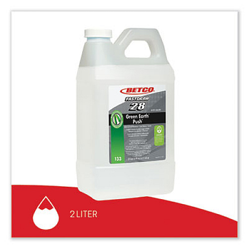 Betco PUSH FastDraw All Purpose Cleaner and Odor Eliminator, New Green Scent, 2 L Bottle, 4/Carton (1334700)