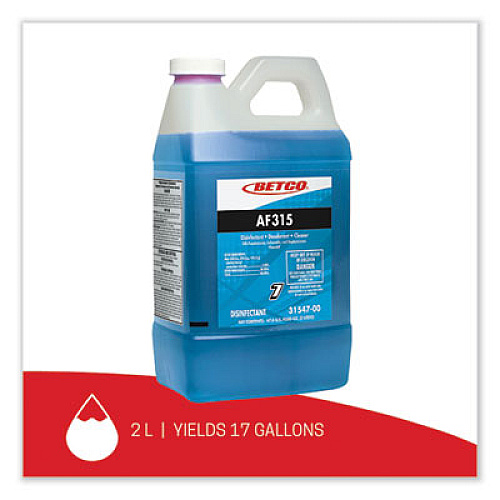 Betco AF315 FastDraw Disinfectant Cleaner, Citrus Floral Scent, 2 L Bottle, 4/Carton (3154700)
