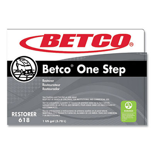 Betco One Step Floor Restorer, Lemon Scent, 1 gal Bottle, 4/Carton (6180400)