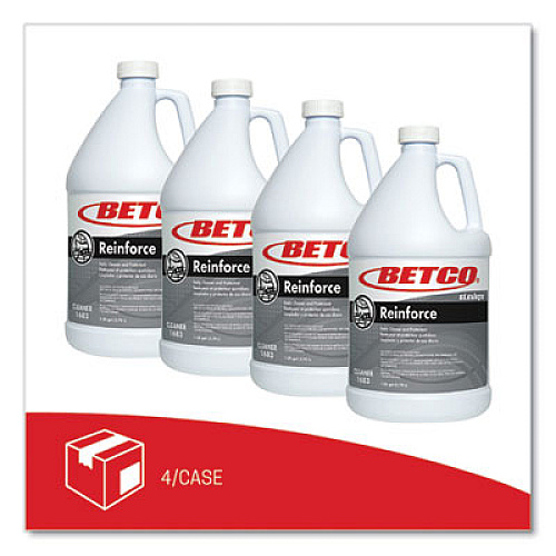 Betco Reinforce Floor Cleaner and Protectant, Lemon Scent, 1 gal Bottle, 4/Carton (16830400)