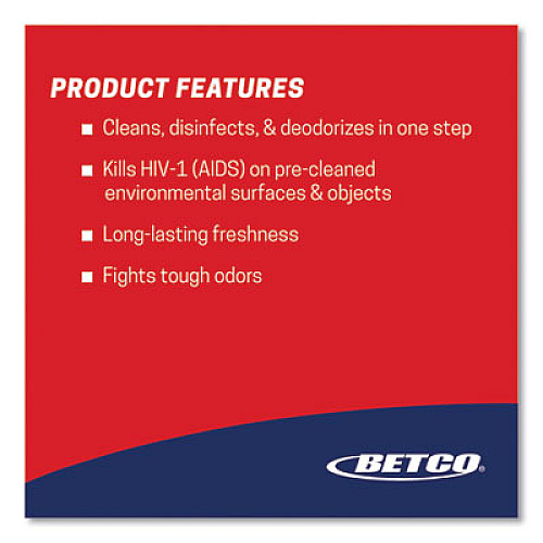 Betco AF315 FastDraw Disinfectant Cleaner, Citrus Floral Scent, 2 L Bottle, 4/Carton (3154700)
