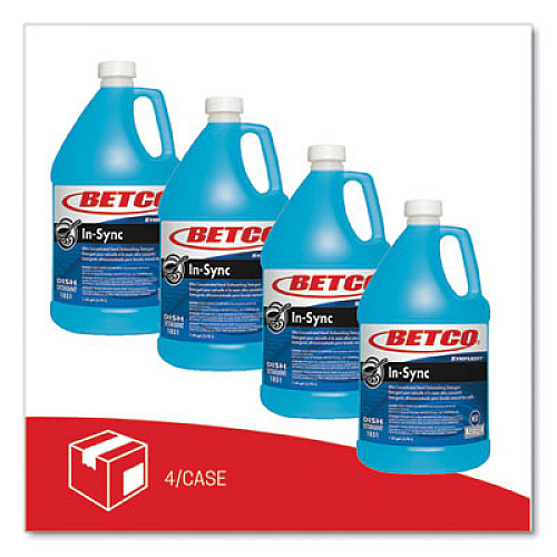 Betco Symplicity In-Sync Premium Hand Dishwashing Detergent, Fresh Ozonic Scent, 1 gal Bottle, 4/Carton (18510400)