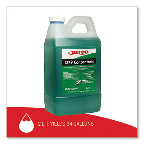 Betco AF79 Acid-Free FastDraw Bathroom Cleaner Concentrate, Ocean Breeze Scent, 2 L Bottle, 4/Carton (3314700)