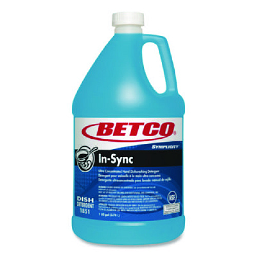 Betco Symplicity In-Sync Premium Hand Dishwashing Detergent, Fresh Ozonic Scent, 1 gal Bottle, 4/Carton (18510400)