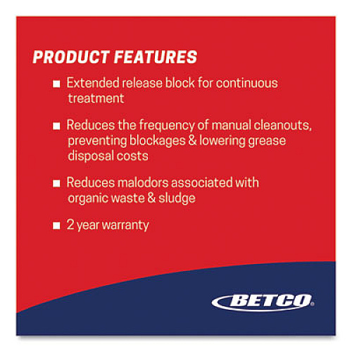 Betco FOG Puck Large Grease Trap and Drain Cleaner, 8 oz, 64/Carton (Z320C1400)