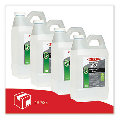 Betco PUSH FastDraw All Purpose Cleaner and Odor Eliminator, New Green Scent, 2 L Bottle, 4/Carton (1334700)
