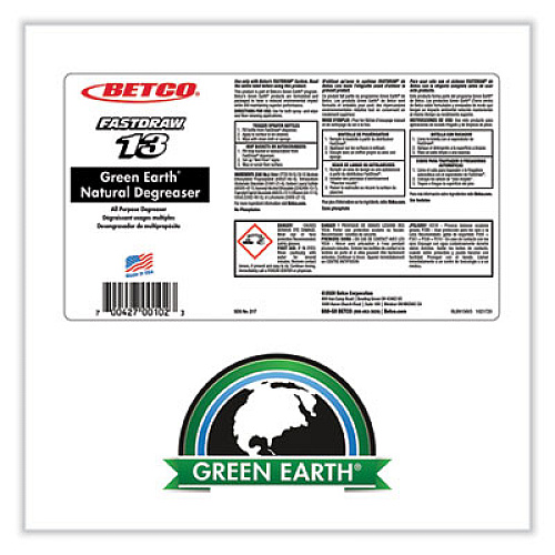 Betco Green Earth Natural FastDraw Degreaser, Mild Scent, 2 L Bottle, 4/Carton (2174700)