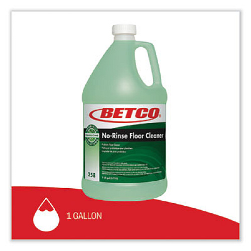 Betco BioActive Solutions No-Rinse Floor Cleaner, Rain Fresh Scent, 1 gal Bottle, 4/Carton (2580400)