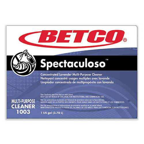 Betco Spectaculoso Multipurpose Cleaner, Lavender Scent, 1 gal Bottle, 4/Carton (10030400)