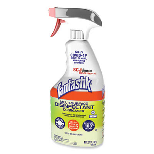 Fantastik Multi-Surface Disinfectant Degreaser, Herbal, 32 oz Spray Bottle, 8/Carton (311836)