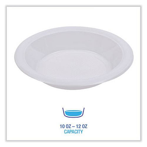 Boardwalk Hi-Impact Plastic Dinnerware, Bowl, 10 oz to 12 oz, White, 1,000/Carton (BOWLHIPS12WH)