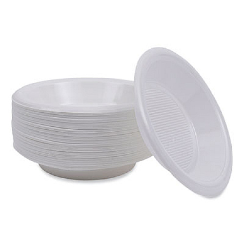 Boardwalk Hi-Impact Plastic Dinnerware, Bowl, 10 oz to 12 oz, White, 1,000/Carton (BOWLHIPS12WH)
