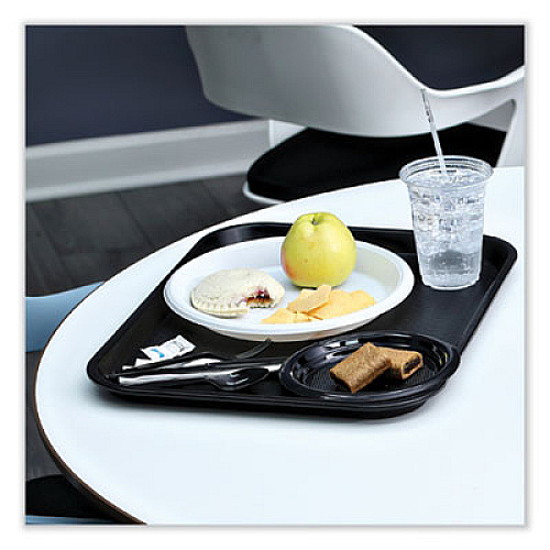 Boardwalk Six-Piece Cutlery Kit, Mediumweight, Fork/Knife/Napkin/Pepper/Salt/Spoon, Plastic, Black, 250/Carton (FKTNSMWPSBLA)