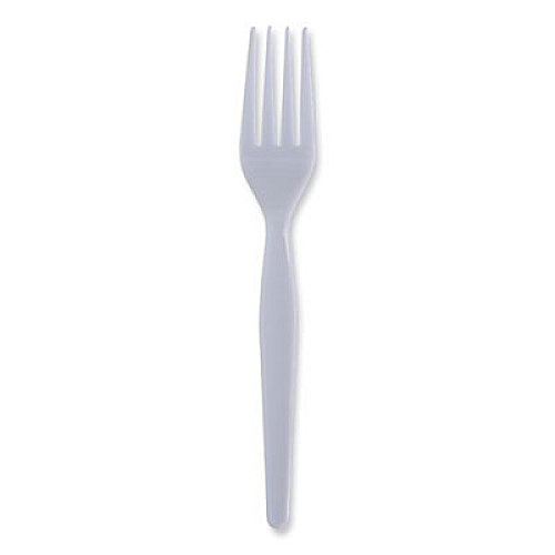 Boardwalk Heavyweight Polystyrene Cutlery, Fork, Plastic, White, 1,000/Carton (FORKHW)