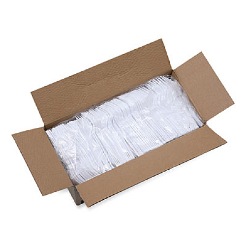 Boardwalk Heavyweight Polystyrene Cutlery, Fork, Plastic, White, 1,000/Carton (FORKHW)