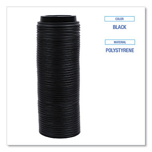 Boardwalk Hot Cup Lids, Fits 8 oz Hot Cup, Plastic, Black, 1,000/Carton (HOTBL8)